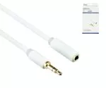 Câble audio jack 3,5mm mâle vers femelle, longueur 2,00m Monaco Range en blanc, rallonge, DINIC Box